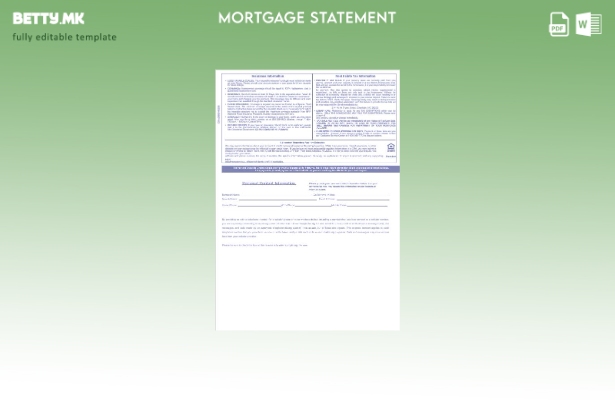 модерен стил USA BB&T Corp. извод за хипотека во банка во Word и PDF формати,  1